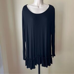 Urban Coco Black Ruffled Tunic Top Size L